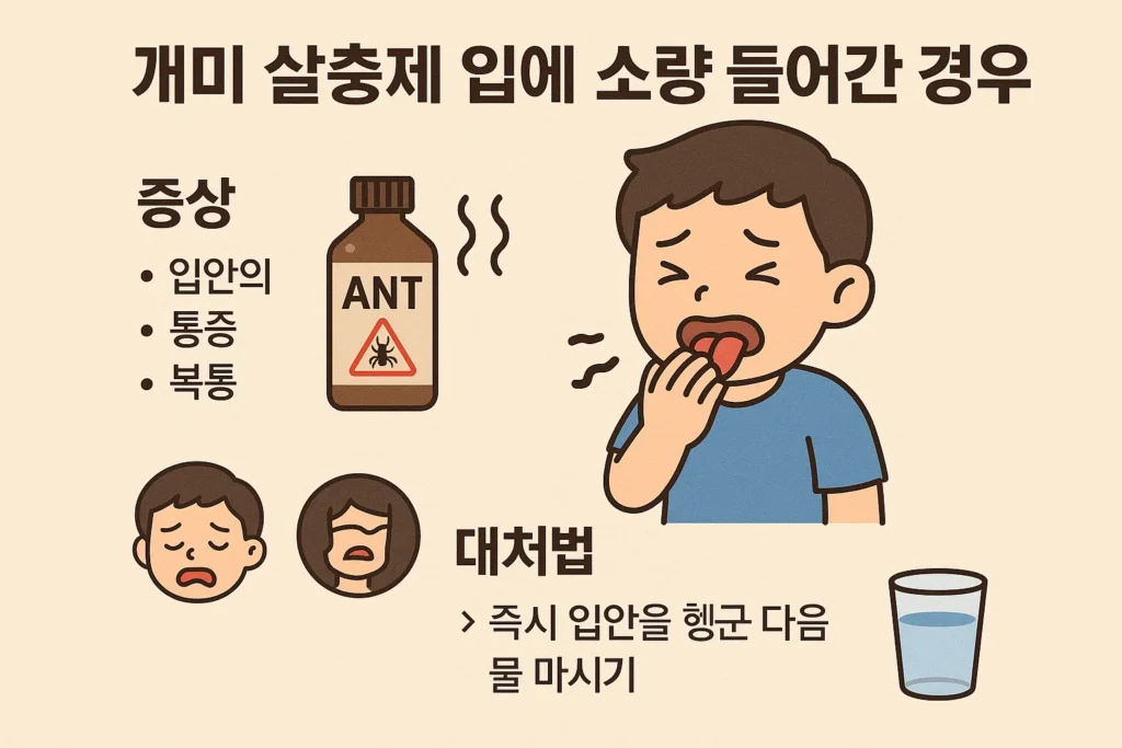 개미 살충제 입에 소량 들어간 경우 증상과 대처법
