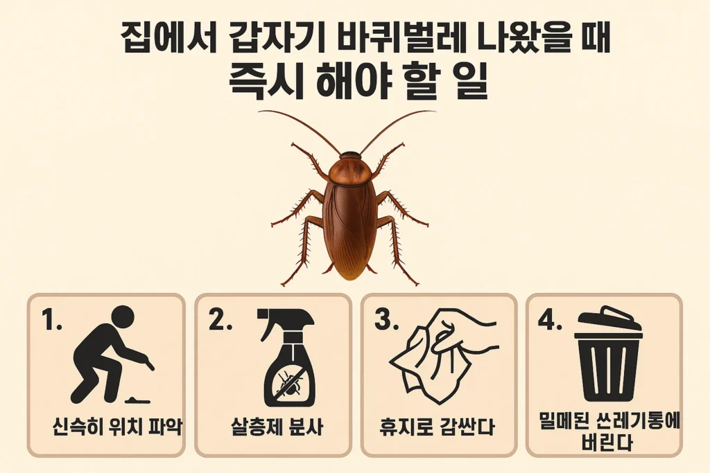 집에서 갑자기 바퀴벌레 나왔을 때 즉시 해야 할 일