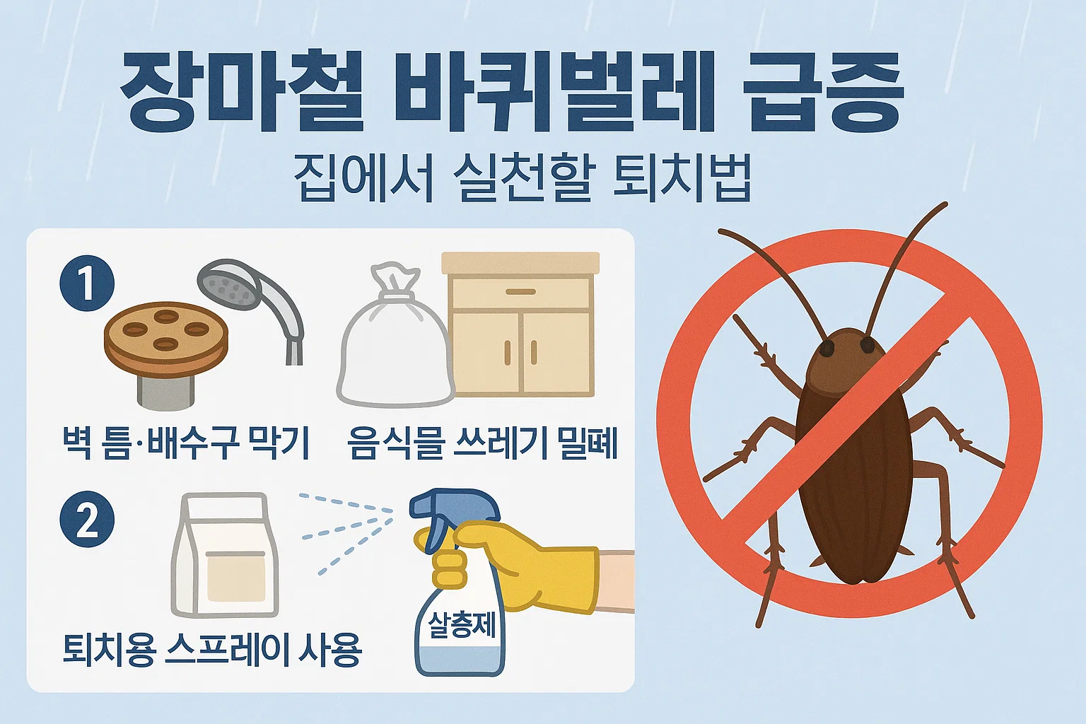 장마철 바퀴벌레 급증, 집에서 실천할 퇴치법