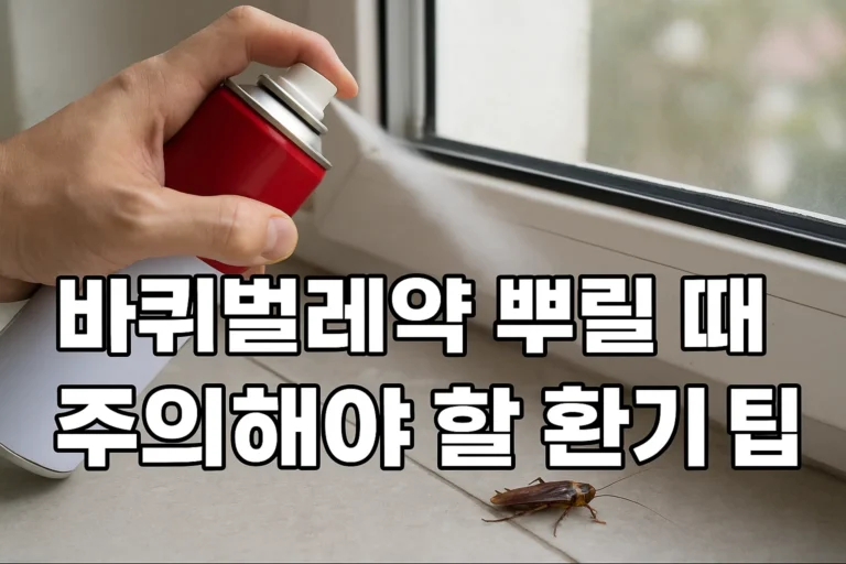 바퀴벌레약 뿌릴 때 주의해야 할 환기 팁