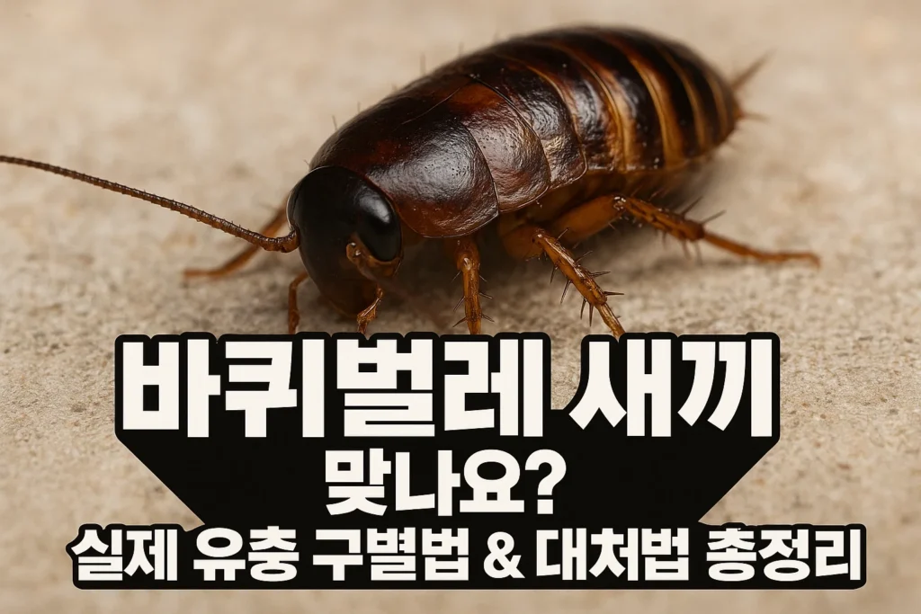 바퀴벌레 새끼 맞나요? 실제 유충 구별법 & 대처법 총정리