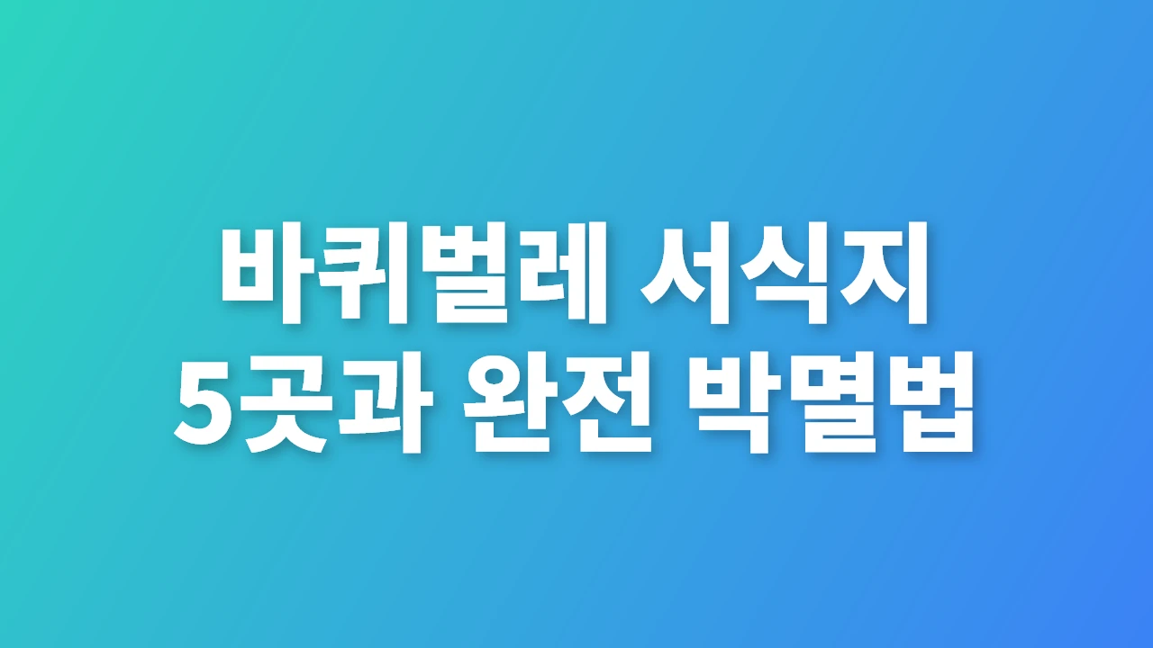 바퀴벌레 서식지 5곳과 완전 박멸법